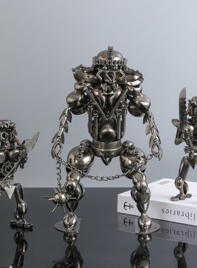 终结者机器人金属铁血战士机甲魔兽装饰品男孩桌面电视柜摆设