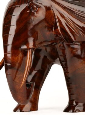 木雕大象摆件乔迁开业礼品客厅玄关电视酒柜办公室吉祥工艺装饰品