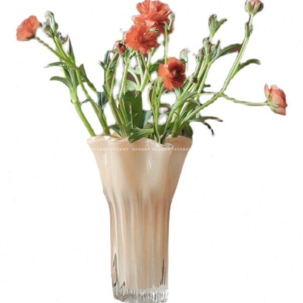 奶橙色珠光小巧自由白菜造型手工玻璃花瓶水养插花器家居装饰摆件,淘宝优惠券,粉丝福利购,淘宝优惠卷