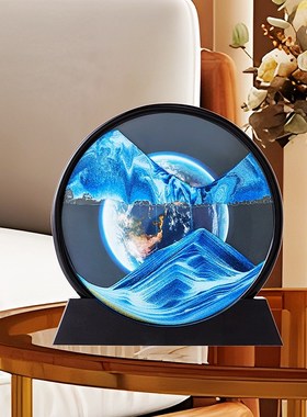 双面流沙画沙漏摆件大号家居办公室客厅酒柜创意解压翻转轻奢礼物