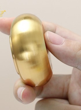 指捻旋转轮纯铜掌中摆件指尖陀螺减压藏族转简经迷你转金筒手把件