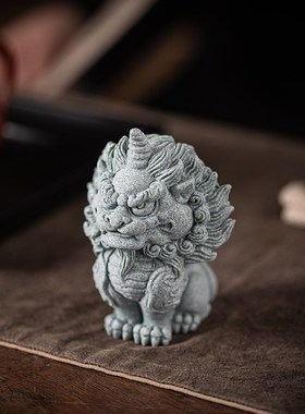 创意招财独角神兽茶宠摆件新中式瑞兽貔貅鱼缸造景盆栽桌面装饰品