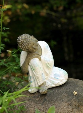 庭院中式复古禅意花园小佛像客厅茶室景观装饰品如来如来佛摆件