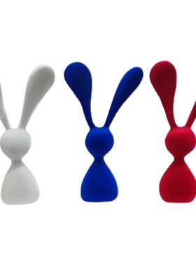 克莱因蓝卡通长耳弯耳兔子客厅酒柜电视柜入户玄关轻奢风装饰摆件