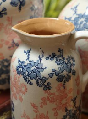 中式覆古裂纹陶瓷芍药花瓶轻奢客厅酒店插花高级感瓷器装饰摆饰