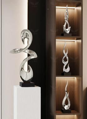 现代轻HFD奢高感细高瘦级办公长艺室客厅电视柜玄关装饰品摆件术