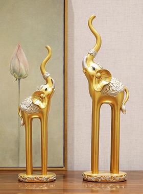 古架CS-585吉如意大象摆饰一对中式玄进门关装饰品搬家祥礼博物乔