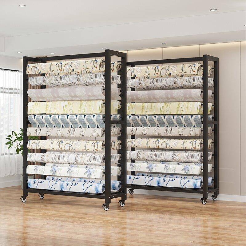 纺织布动料面料示架移卷带轮家纺布布样吊卡货架皮革L-999桌展布 - 图0