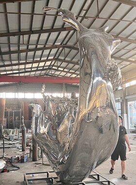 不锈钢浪花水景创意景观雕塑金属镜面亮化装饰小品艺术落地摆件