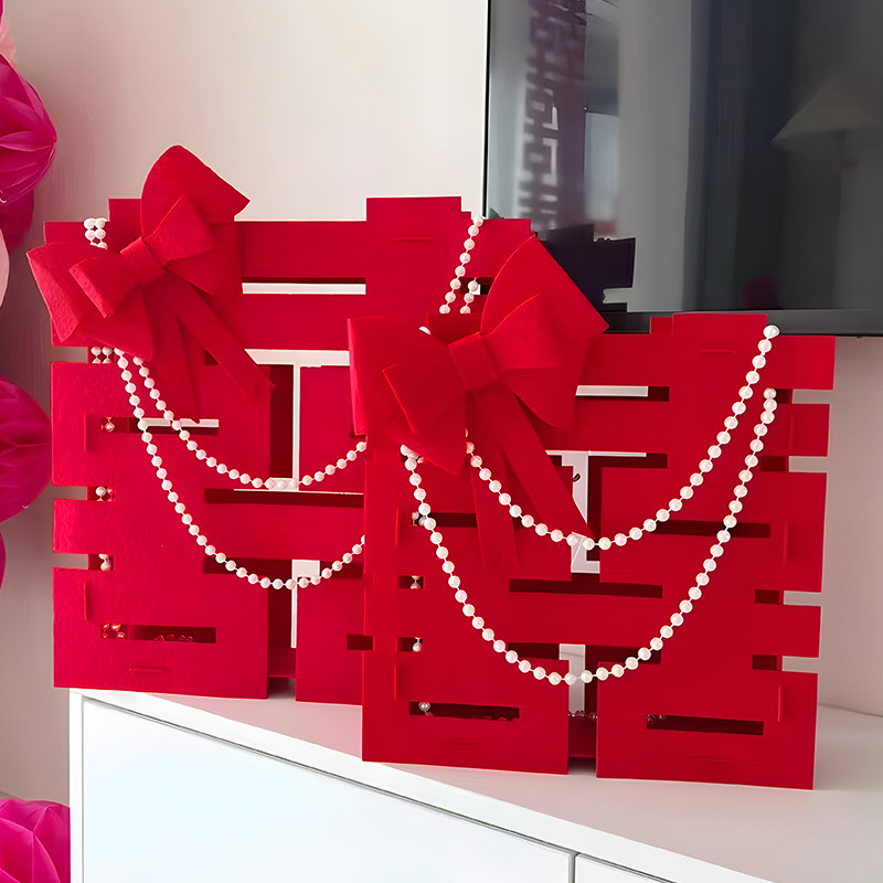 结婚立体喜字摆件婚房装饰桌摆绒布喜子个性创意花瓶婚庆用品大全,淘宝优惠券,粉丝福利购,淘宝优惠卷