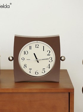 ndld中古风风摆放式桌面客厅玄关座钟装饰品电视柜台钟