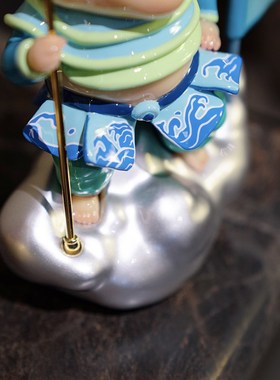 稀奇艺术《门神二将》家居玄关雕塑中国特色摆件乔迁礼物哼哈财神