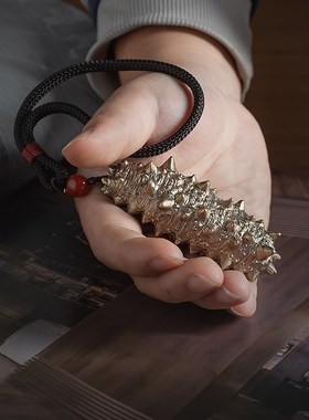 海参手把件解压铜工艺品男士随身把玩办公室按摩手心创意小摆件