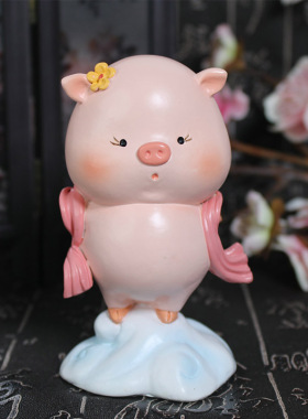 古装宫廷风小猪摆件皇上创意个性可爱车载办公室书房送男女生新年