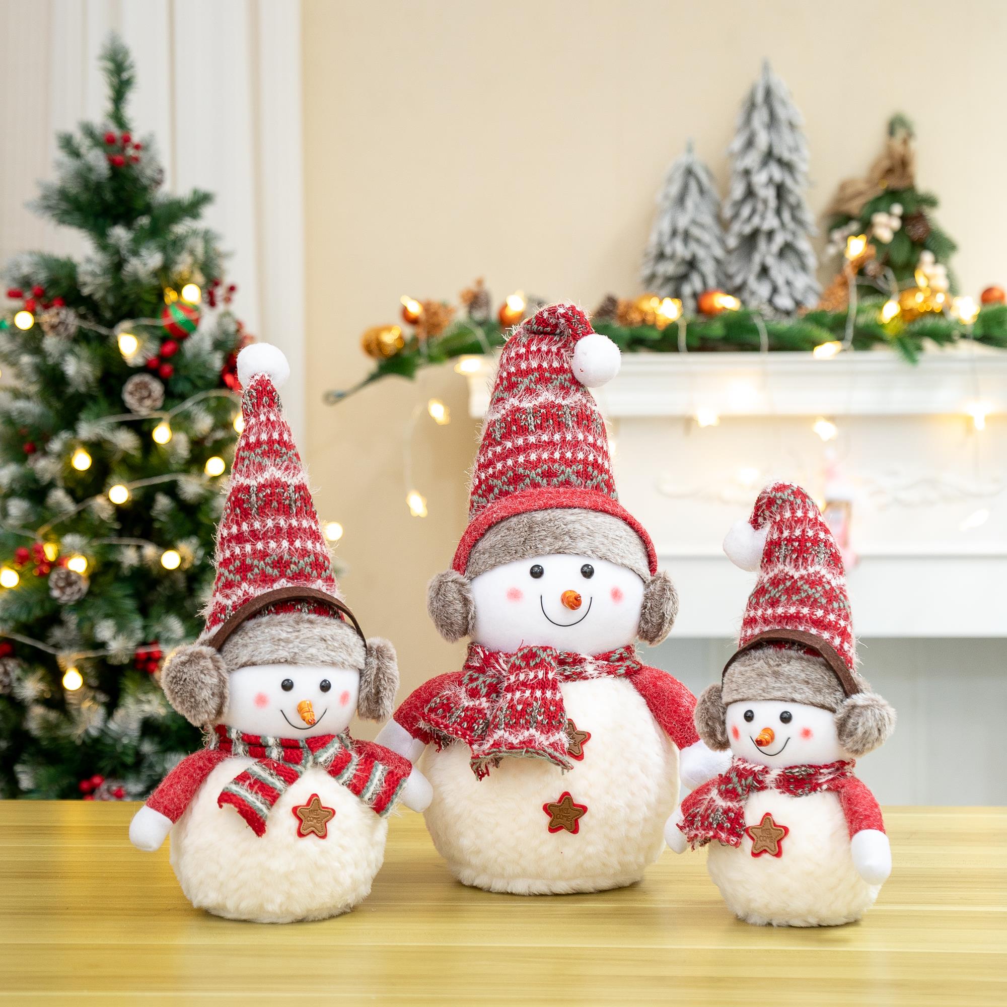 耶诞节装饰品雪人公仔摆件商场店铺场景布置耶诞老人玩偶拍照道具 - 图2