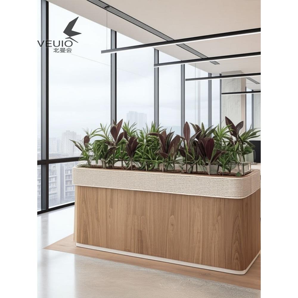 办公简约矮柜铁艺花槽柜公司隔间柜隔断储物柜木质风文件柜定制 - 图3