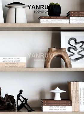 英文装饰书仿真书售楼处客厅书房书架层架样板房桌面软装饰品摆件