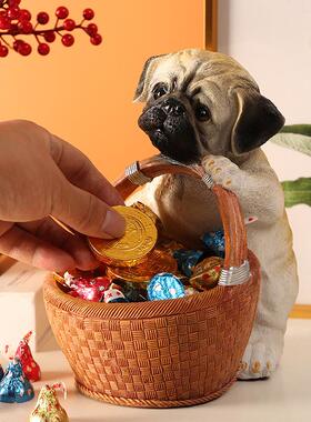 亚马逊狗狗糖果篮玄关钥匙收纳盒客厅茶几装饰前台巧克力收纳摆件