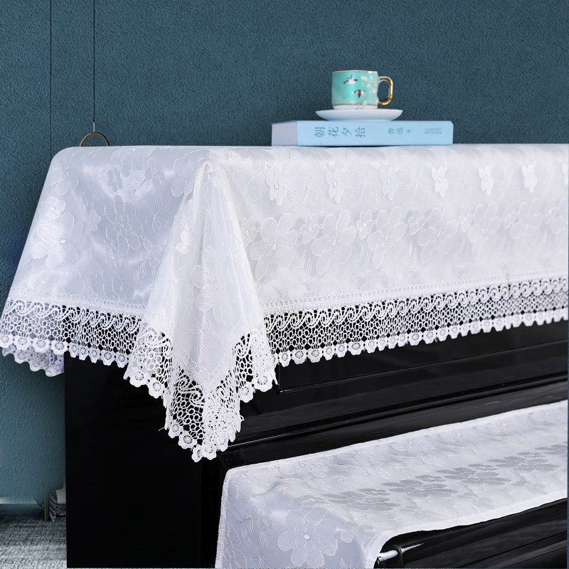 白色蕾丝钢琴三件套琴罩盖布公主女孩双层立式钢琴防尘罩恺撒堡琴,淘宝优惠券,粉丝福利购,淘宝优惠卷
