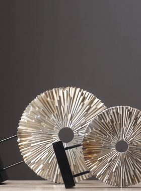 欧式禅意圆筒屏风摆件 家居客厅玄关样板间装饰酒店艺术品摆设