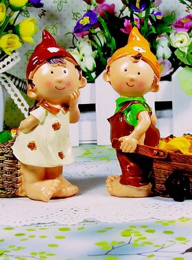 儿童节礼物春色满园蔬菜水果吊脚情侣娃娃田园风家居摆件装饰