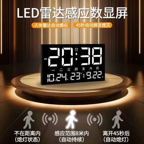 卡通奶油风装饰画带钟表插电数字电子挂钟儿童房卧室创意床头灯画 - 图1