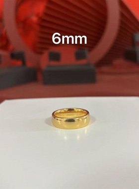 金包银泥鳅背古法戒指男女款x素圈时尚光圈对戒送男生日情人礼首