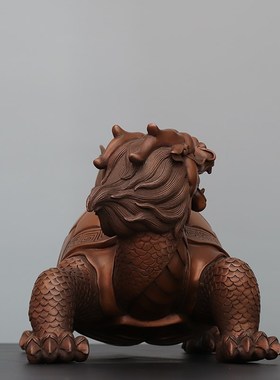 纯挂件紫铜龙龟霸下摆件回头龙龟家居办公室装饰品乔迁贺寿礼品