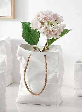 简约抽象陶瓷花瓶插n瓶 客厅餐厅书房卧室桌面插瓶摆件网红白瓷