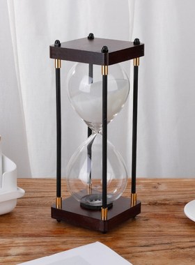 四方金属沙漏30/40/60分钟计时器简约金属沙漏摆件教师节礼品