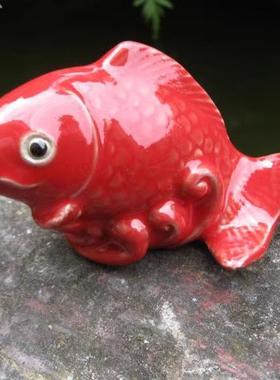 中式陶瓷流水喷水锦鲤鱼循环摆件家居庭院配件假山造景制氧装饰品