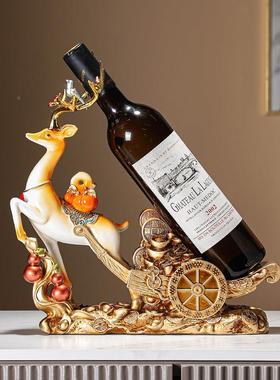 一鹿发财酒架酒柜家摆件意高ZPN档客厅居玄关电红视柜办公室装饰