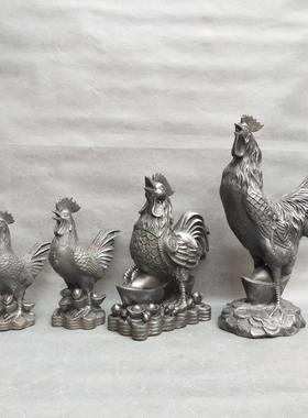 铁器公鸡摆件铸铁元宝财字生肖家居门庭客厅玄关铁公鸡工艺礼品摆