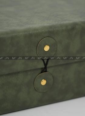 MOON样板房衣帽间收纳盒摆件绿色信封盒软装饰品摆设道具