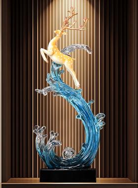 风生水起落地大型摆件高级感小众家居装饰品客厅玄关电视柜工艺品