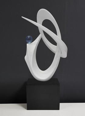 现代简约创意砂岩抽象凤尾花几何雕塑艺术摆件家居客厅玄关装饰品