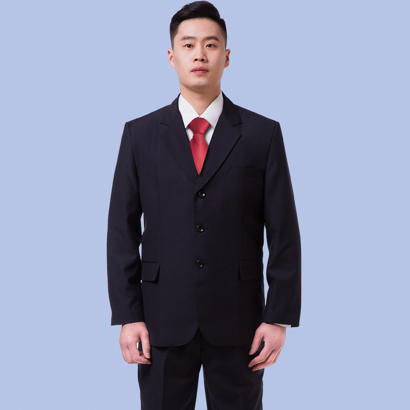 新款记录制服春秋装冬装二扣三扣黑色西装工作服男女白衬衣工服 - 图0