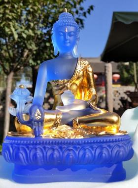 琉璃药师佛摆件居家供底奉客佛厅家用具镇宅花座琉s268璃光莲如来