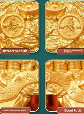 采购产品金鸡福字饰品，金鸡，生肖鸡吉祥物，金鸡，独立金属鸡工