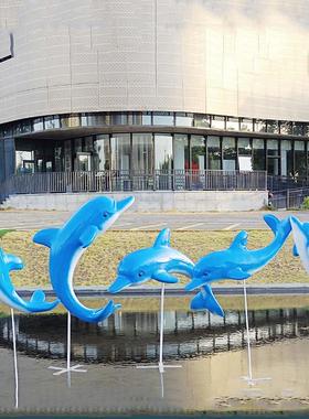 大型雕塑 海洋动物仿真海豚摆件 游泳池酒店售楼部景区幼儿园造景