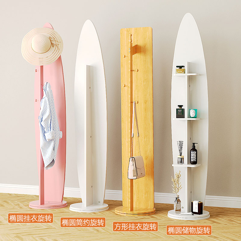 可旋转镜子落地镜客厅入户女生卧室挂衣架一体全身穿衣试衣镜 - 图2