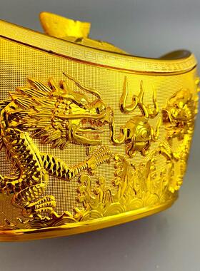 龙凤呈祥金元宝新年婚庆新居公司开业招财进宝装饰摆件元宝糖果盒