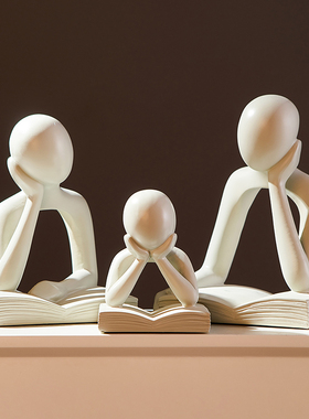 创意抽象人物摆件现代客厅酒柜办公桌面思考艺术装饰品高级感