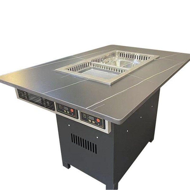 烤涮一体桌商用岩板大理石电磁炉火锅桌无烟净化自助烤肉桌椅,淘宝优惠券,粉丝福利购,淘宝优惠卷