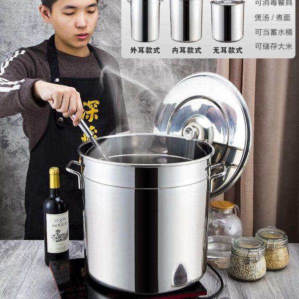 特厚不锈钢无耳桶内耳水池带盖米桶储水桶大汤桶 家用水桶,淘宝优惠券,粉丝福利购,淘宝优惠卷