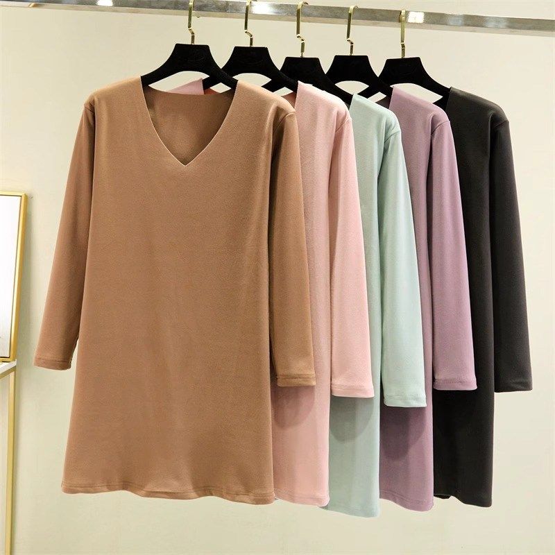 秋冬德绒睡裙家居裙女宽松V领中长款a字裙加厚保暖长袖打底连衣裙,淘宝优惠券,粉丝福利购,淘宝优惠卷