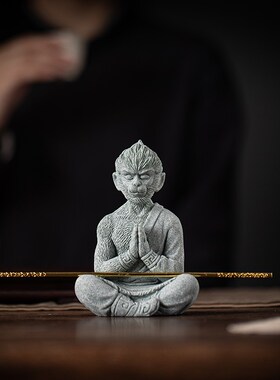 国潮齐天大圣孙悟空茶宠摆件禅意美猴王家居客厅桌面装饰鱼缸造景