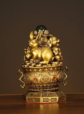 生肖蛇鸡牛吉祥摆设黄铜巳酉丑三合护岁贵人三合金局家居饰品摆件