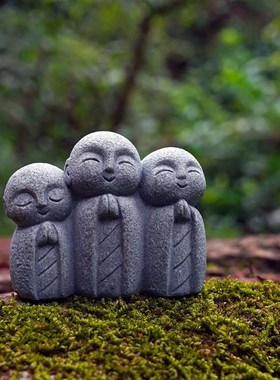 可爱地藏日式小佛动物盆景鱼缸装饰摆件微场景苔藓造景京都趣味