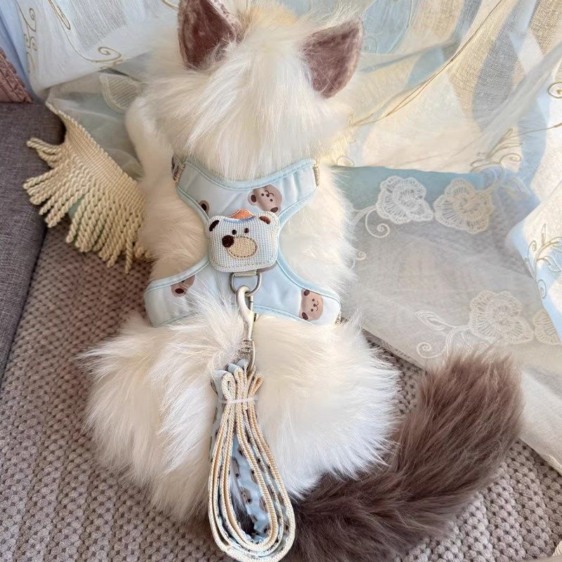 猫咪牵引绳防挣脱外出专用猫绳子宠物胸背带可调节夏季透气溜猫绳,淘宝优惠券,粉丝福利购,淘宝优惠卷